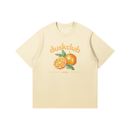 Orange Pixel T-shirt - DuskClub - Front Side