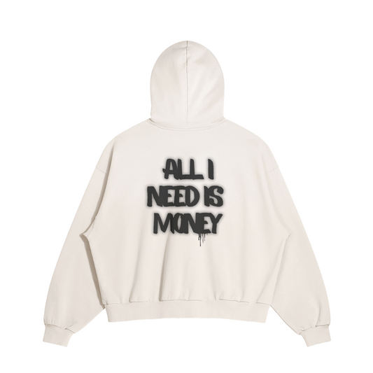 All i need is money Ripped Hoodie - DuskClub - Back Side