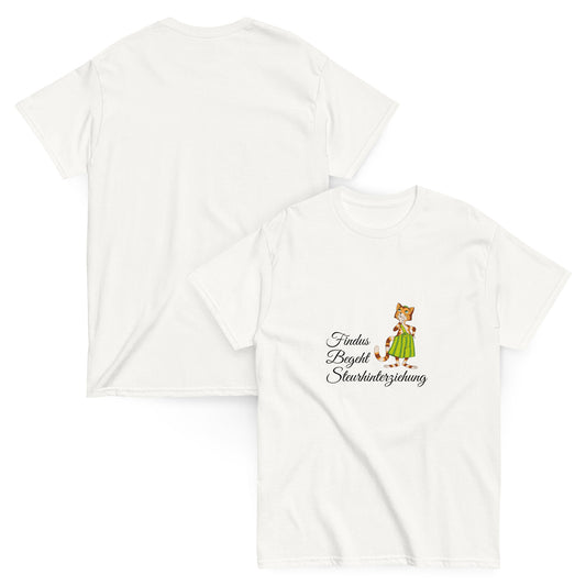 Findus begeht Steuerhinterziehung T-shirt - DuskClub - weiß - front und back