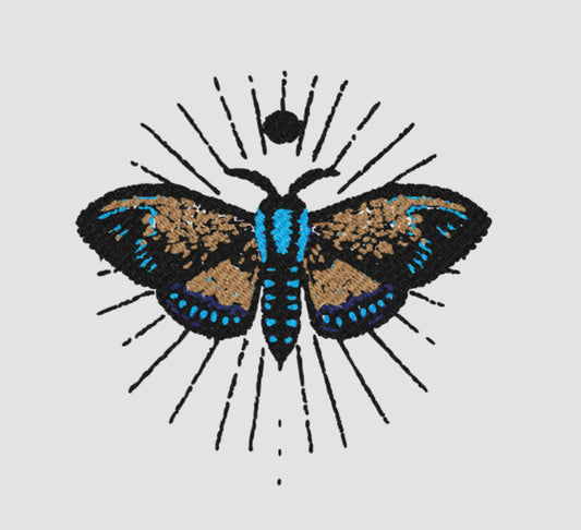 Dusk Club Moth Embroidered Hoodie - DuskClub - Front Side