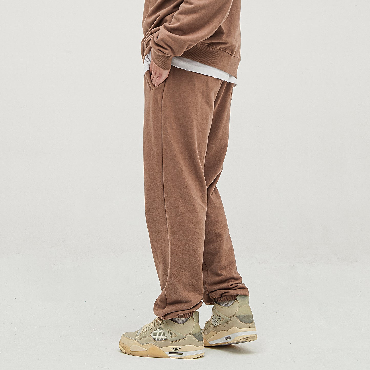 Baggy Brown Jogger - DuskClub - Side View