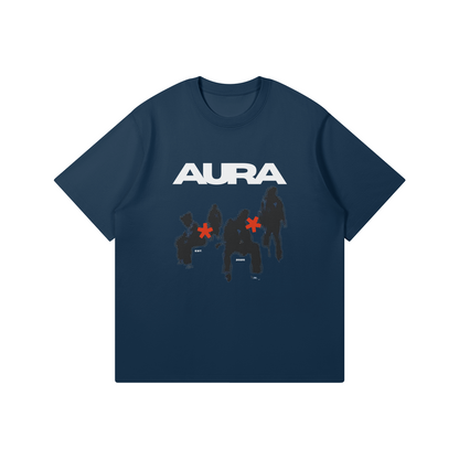 Aura T-shirt - Black and Navy Version - DuskClub - Front Side