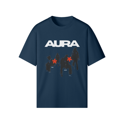 Aura T-shirt - Black and Navy Version - DuskClub - Front Side