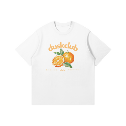 Orange Pixel T-shirt - DuskClub - Front Side