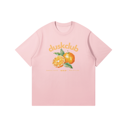Orange Pixel T-shirt - DuskClub - Front Side