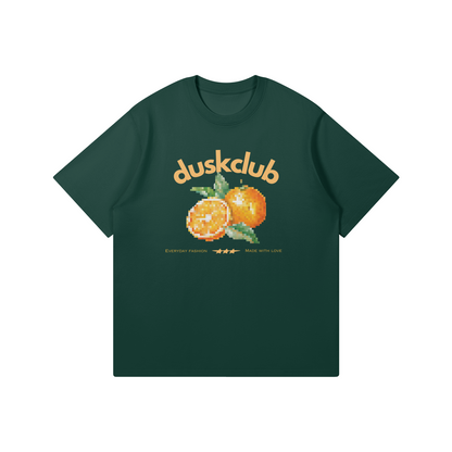 Orange Pixel T-shirt - DuskClub - Front Side