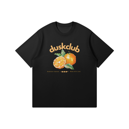 Orange Pixel T-shirt - DuskClub - Front Side