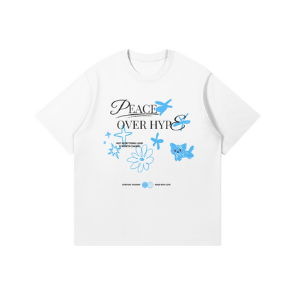 Peace Over Hype Graphic T-shirt - DuskClub - Front Side