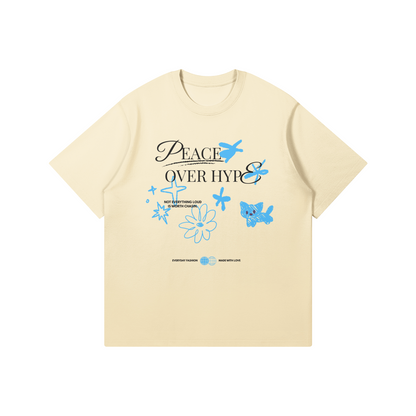 Peace Over Hype Graphic T-shirt - DuskClub - Front Side