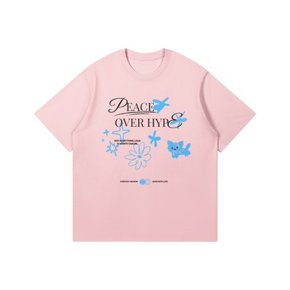 Peace Over Hype Graphic T-shirt - DuskClub - Front Side