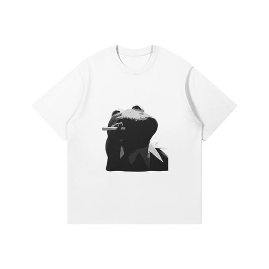 Smoking Kermit - Black and White - DuskClub - Front Side