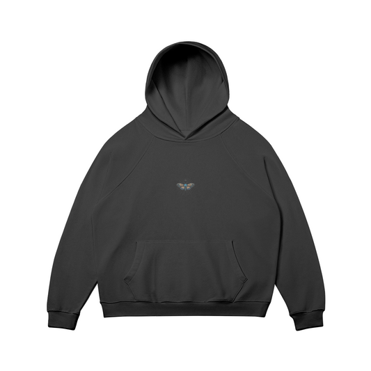 Dusk Club Moth Embroidered Hoodie - DuskClub - Front Side