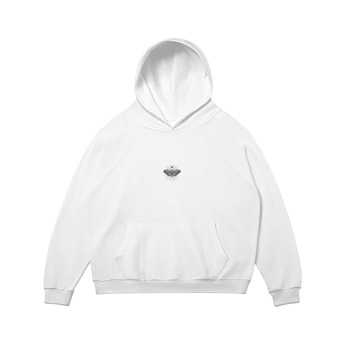 Dusk Club Moth Embroidered Hoodie - DuskClub - Front Side