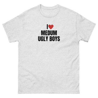I love medium ugly boys T-Shirt white, front