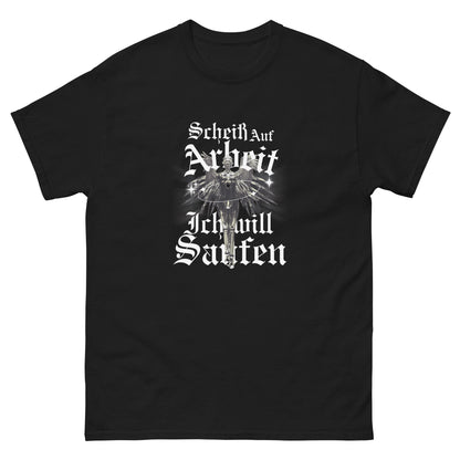 Scheiß auf Arbeit, ich will saufen T-Shirt - DuskClub - schwarz - front