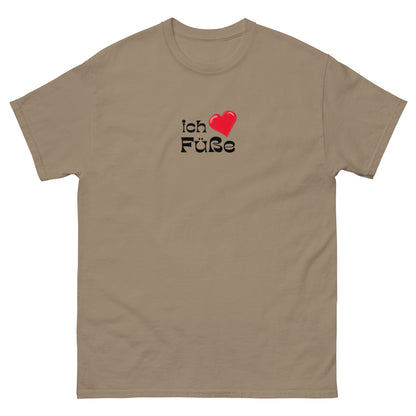 Ich liebe Füße T-Shirt braun, front