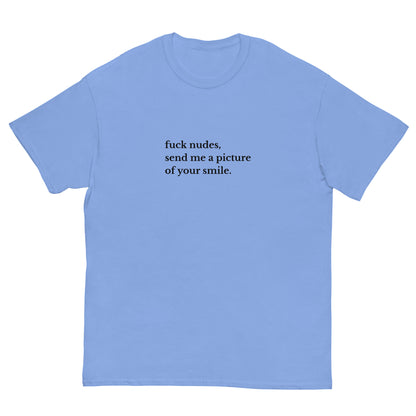 Fuck Nudes T-Shirt blau, front