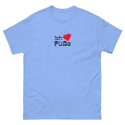 Ich liebe Füße T-Shirt blau, front
