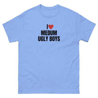 I love medium ugly boys T-Shirt blau, front