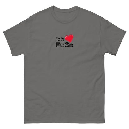 Ich liebe Füße T-Shirt grau, front