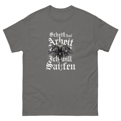 Scheiß auf Arbeit, ich will saufen T-Shirt - DuskClub - grau - front