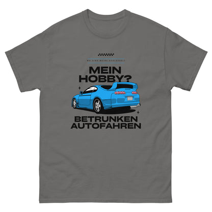 Mein Hobby? Betrunken Autofahren T-Shirt - DuskClub - grau - front