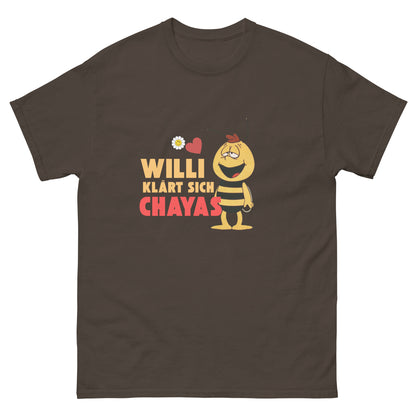Willi klärt sich Chayas T-shirt braun, front