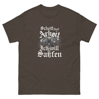 Scheiß auf Arbeit, ich will saufen T-Shirt - DuskClub - braun - front