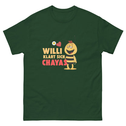 Willi klärt sich Chayas T-shirt grün, front