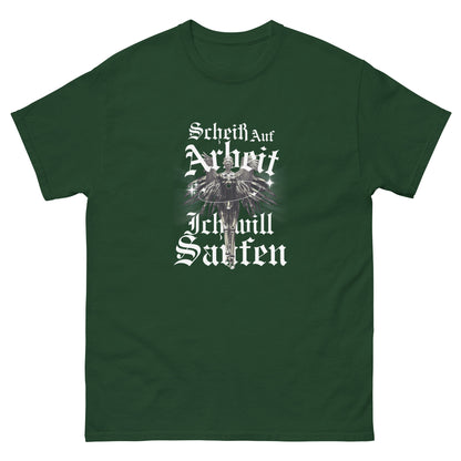 Scheiß auf Arbeit, ich will saufen T-Shirt - DuskClub - grün - front