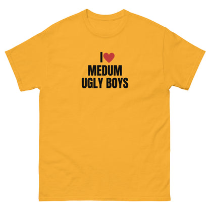 I love medium ugly boys T-Shirt gelb, front