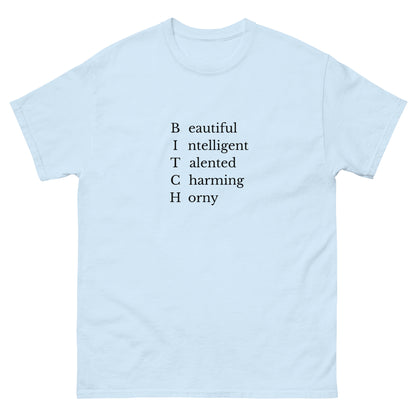 Bitch T-Shirt hellblau, front