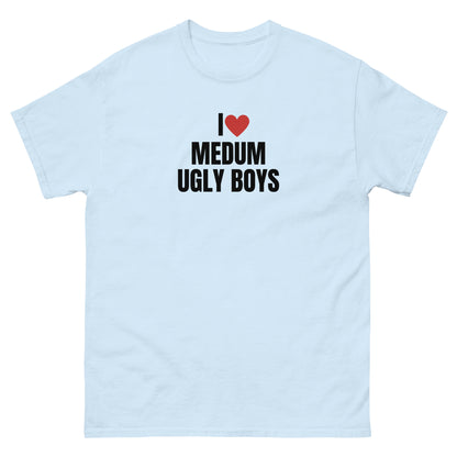 I love medium ugly boys T-Shirt hellblau, front