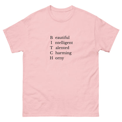 Bitch T-Shirt rosa, front