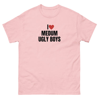 I love medium ugly boys T-Shirt rosa, front