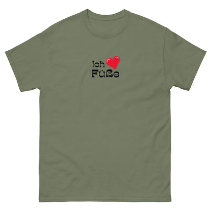 Ich liebe Füße T-Shirt grün, front