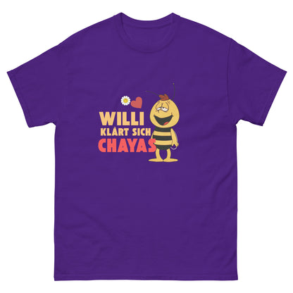 Willi klärt sich Chayas T-shirt lila, front