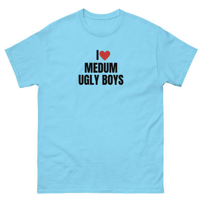 I love medium ugly boys T-Shirt hellblau, front