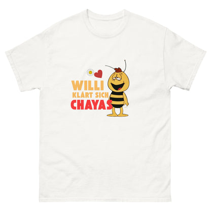 Willi klärt sich Chayas T-shirt weiß, front