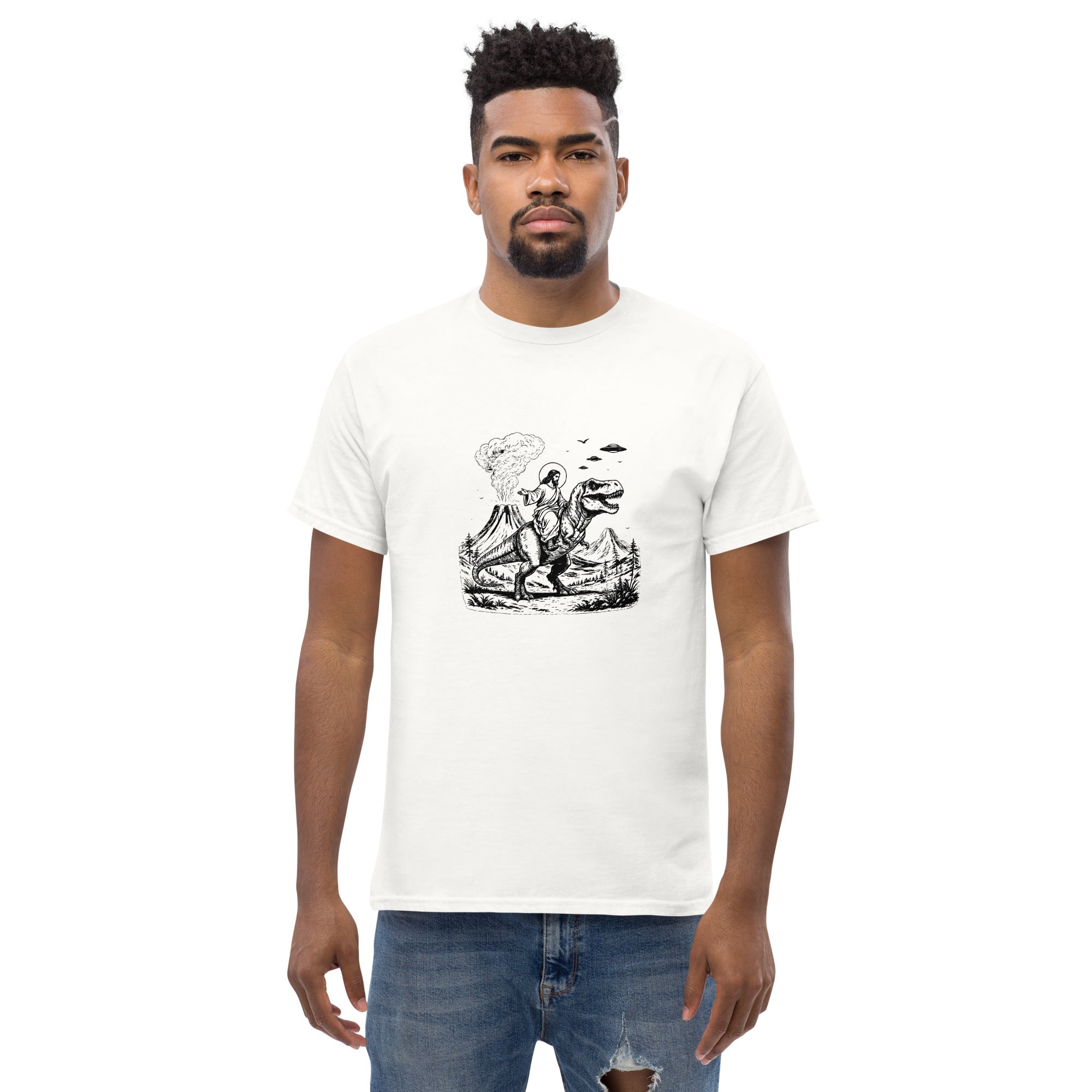 Jesus on T-Rex T-Shirt Zweitbild