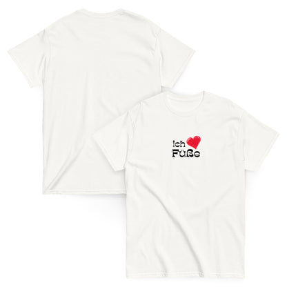 Ich liebe Füße T-Shirt weiß, front und back